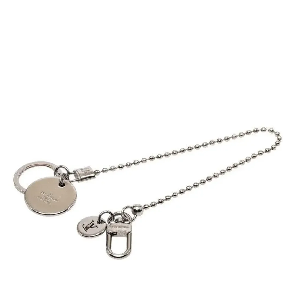 Louis Vuitton Monogram Eclipse Portecle Chaine ID Wallet Chain Silver